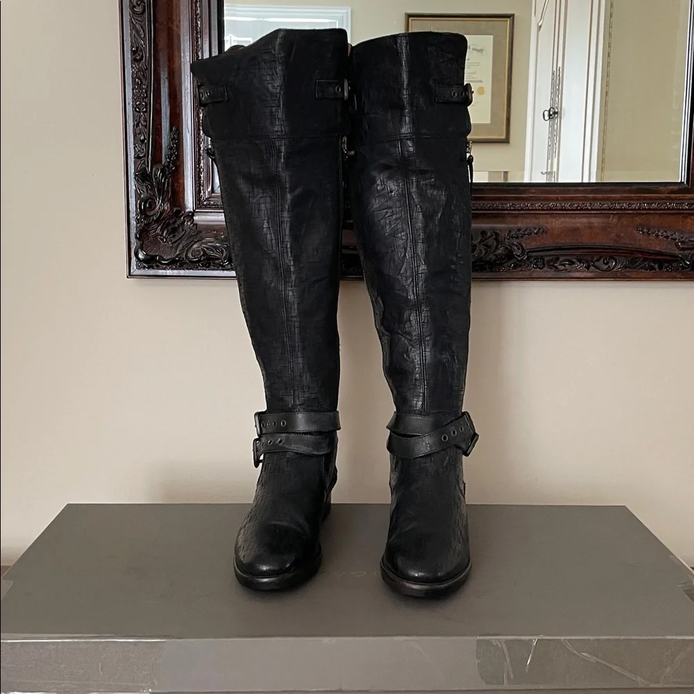 VINTAGE UGG Collection Tall NICOLETTA WEAVE leather over the knee boot 8 NIB